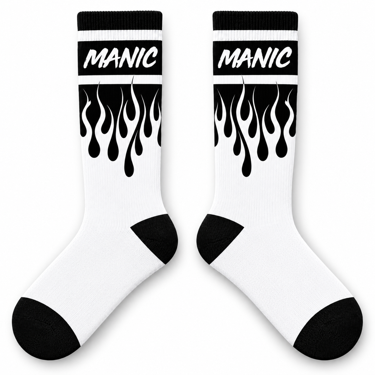 MANIC Flame Crew Socks | Blackout
