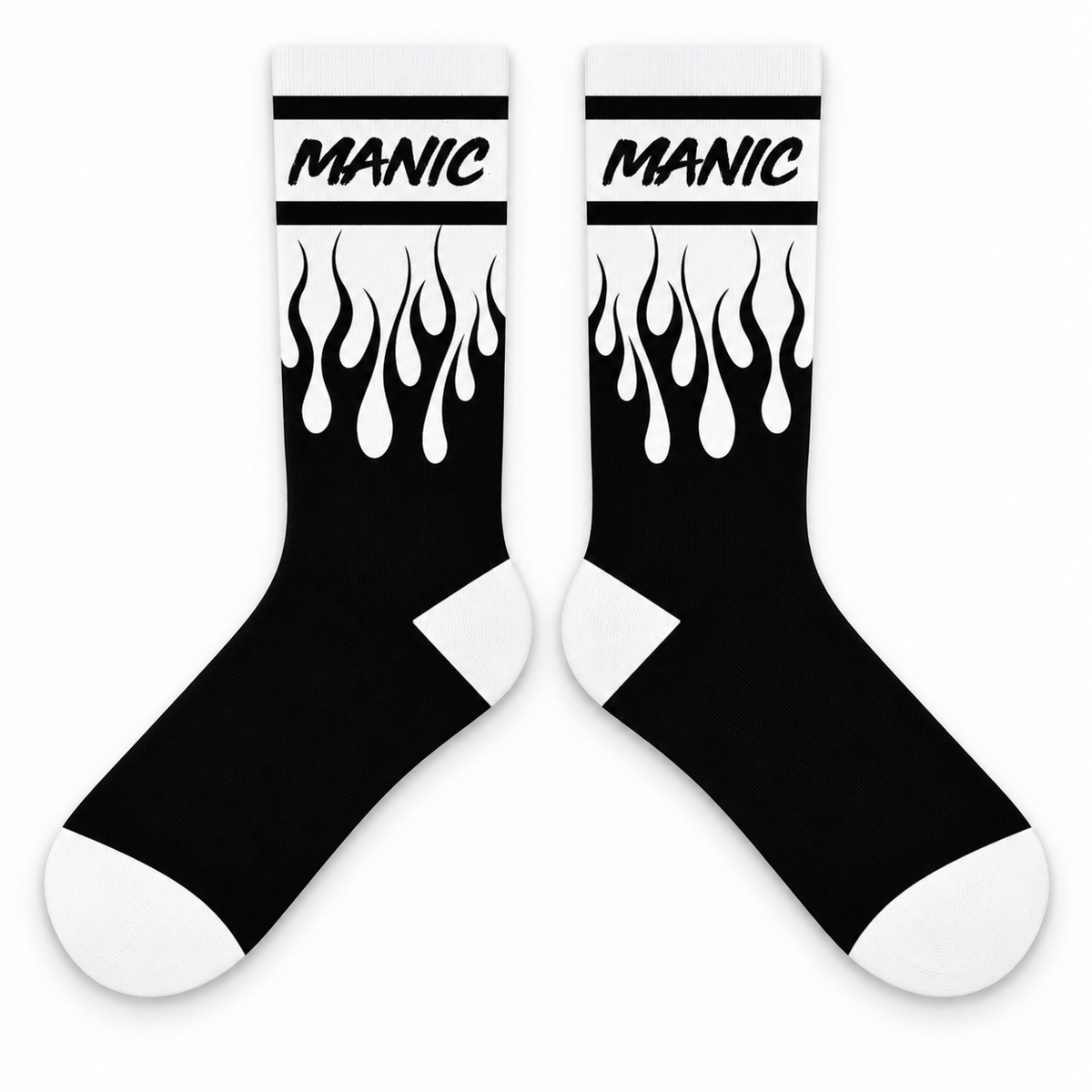 MANIC Flame Crew Socks | Whiteout