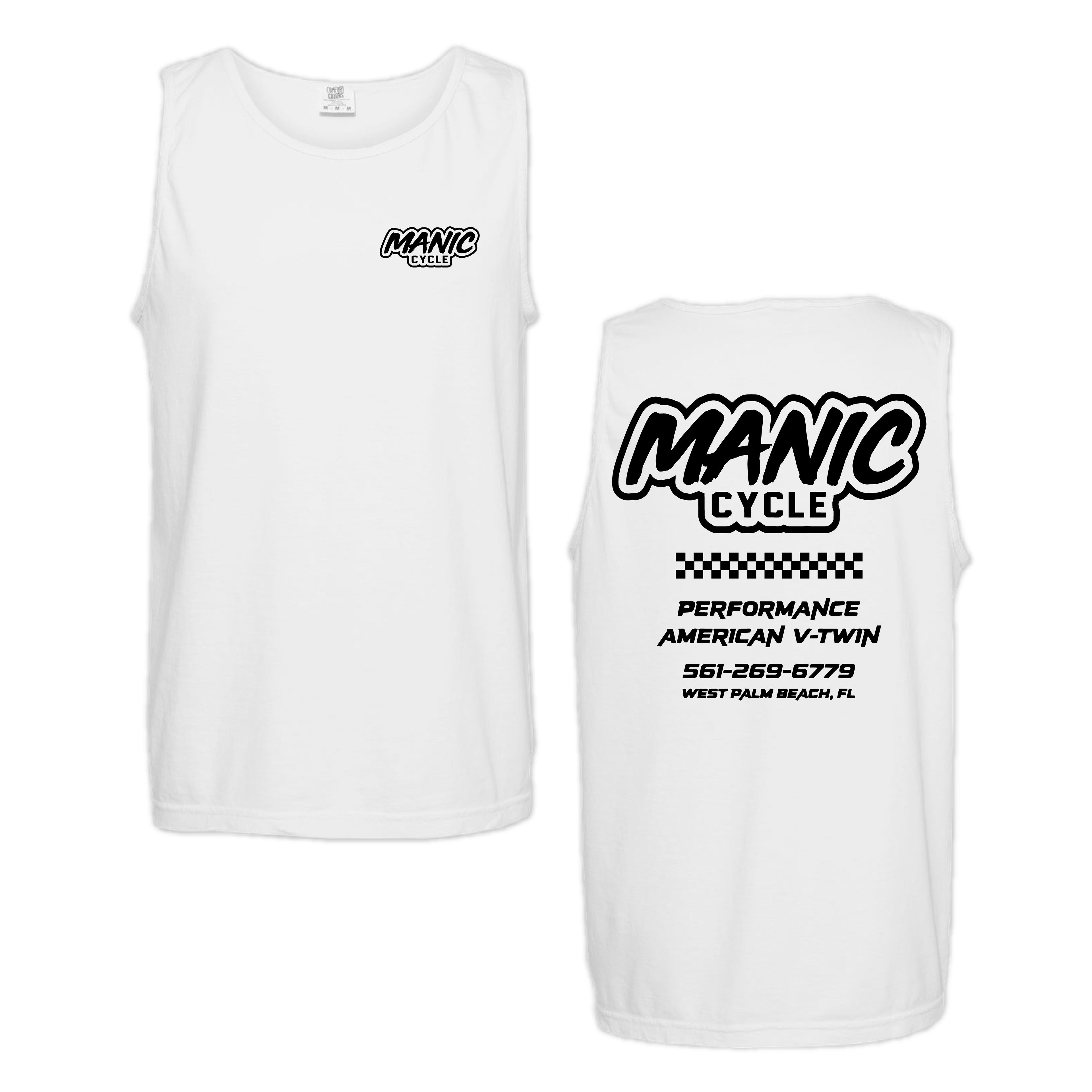 MANIC CYCLE SS TANK TOP WHITE